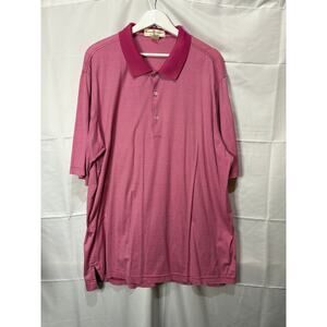 Fairway & Greene Men's Pink Striped Golf Shirt Polo Size XXL